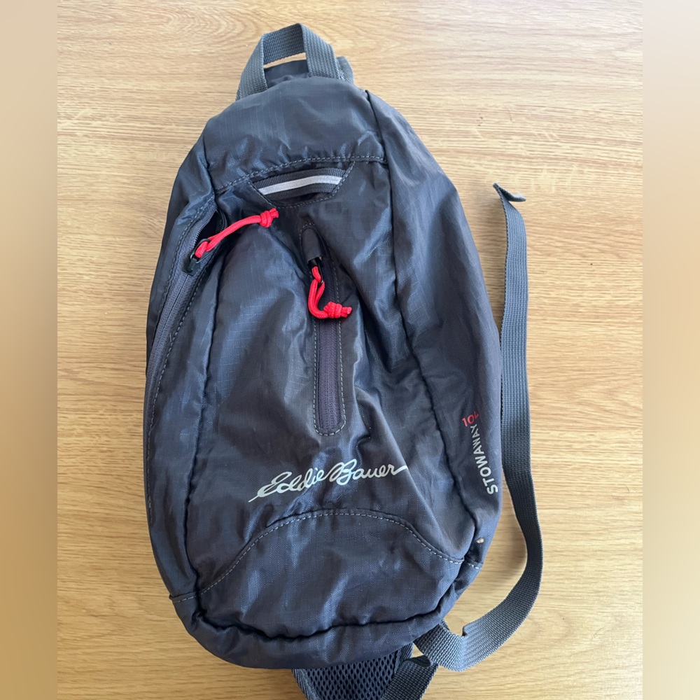 Eddie Bauer Black Daypack Backpack with Red Highlights